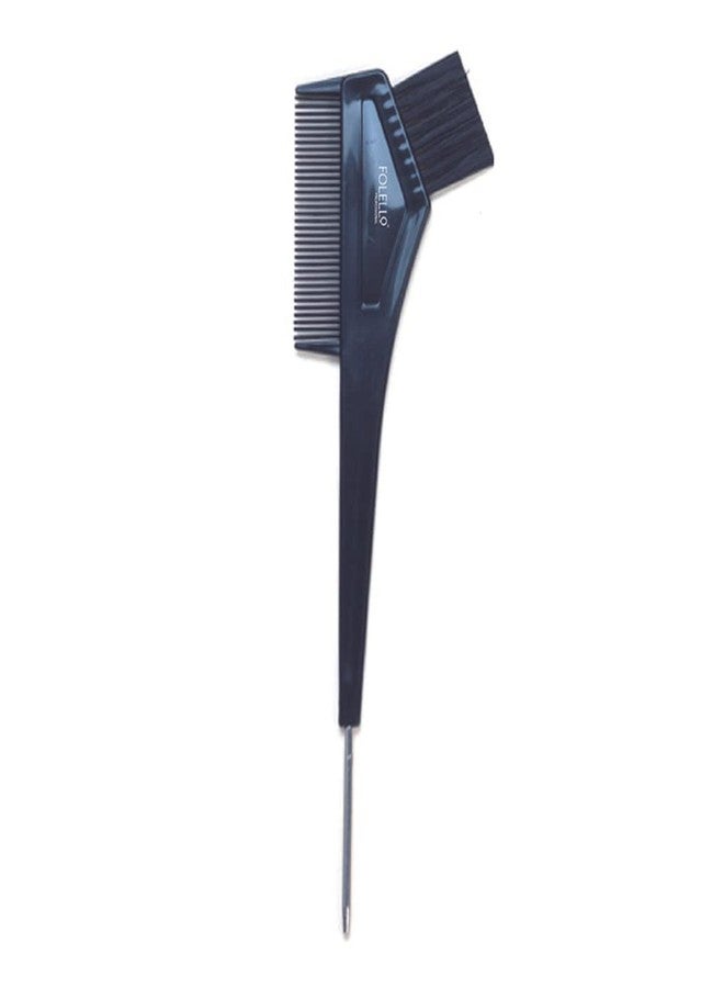 FOLELLO - Pin Tail Hair Coloring Brush with Comb | Hair Dye and Bleach Applicator with Synthetic Bristles and Metal Tail | 23x5cm